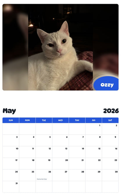 2026 - 2027 Ozzy - Pawidols Pet Calendar