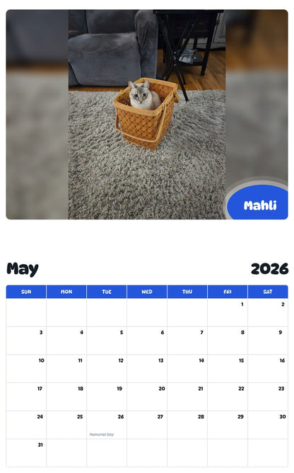 2026 - 2027 Mahli - Pawidols Pet Calendar