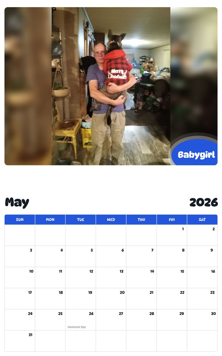 2026 - 2027 Babygirl - Pawidols Pet Calendar