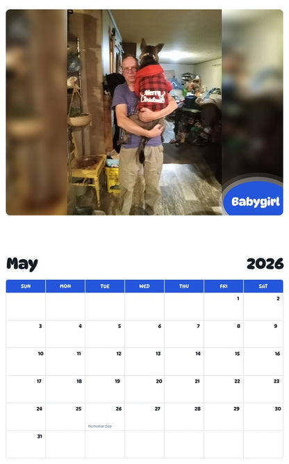 2026 - 2027 Babygirl - Pawidols Pet Calendar