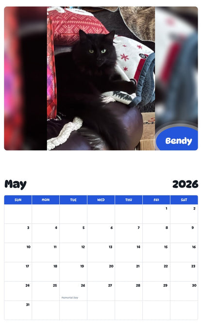 2026 - 2027 Bendy - Pawidols Pet Calendar