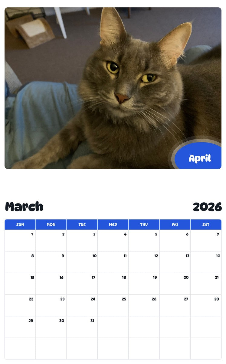 November 2025 - October 2026 April - Pawidols Pet Calendar
