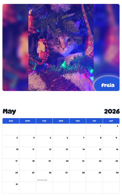 2026 - 2027 Freia - Pawidols Pet Calendar