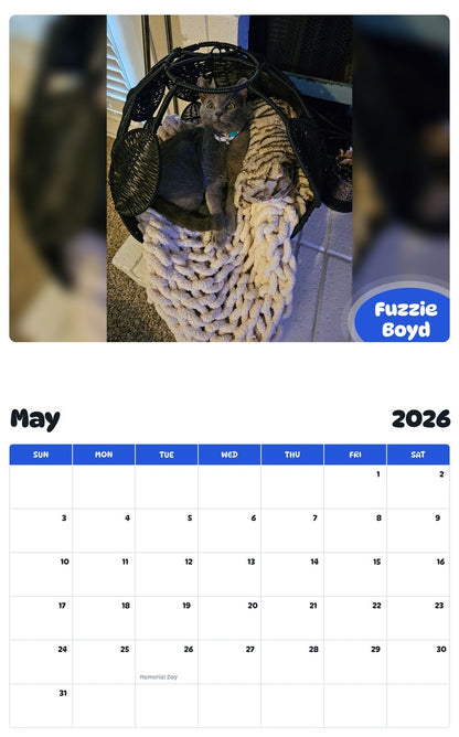 2026 - 2027 Fuzzie Boyd - Pawidols Pet Calendar