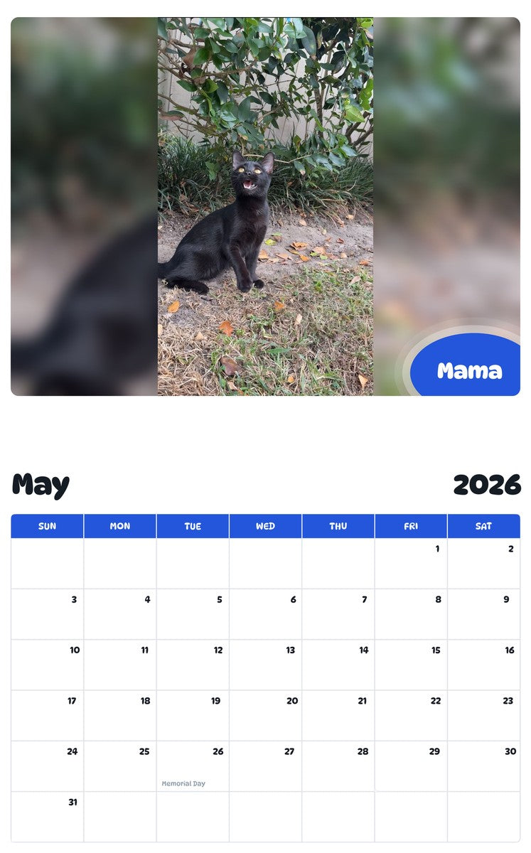2026 - 2027 Mama - Pawidols Pet Calendar