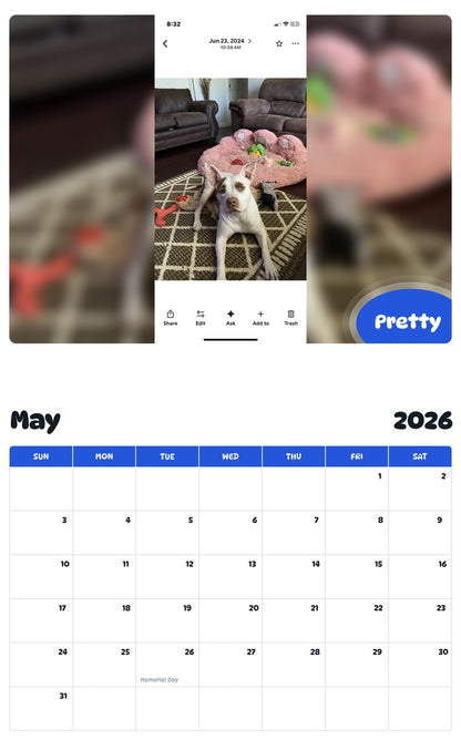 2026 - 2027 Pretty - Pawidols Pet Calendar