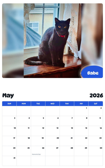 2026 - 2027 Babe - Pawidols Pet Calendar