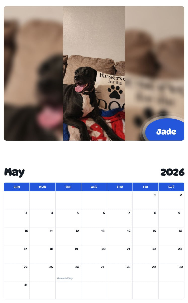 2026 - 2027 Jade - Pawidols Pet Calendar