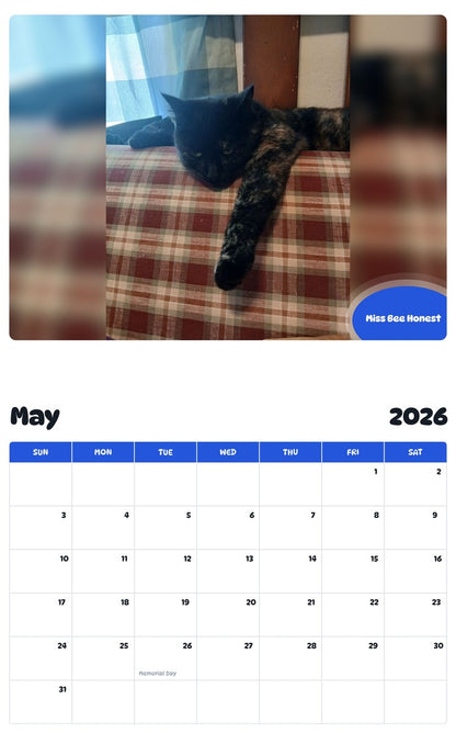 2026 - 2027 Miss Bee Honest - Pawidols Pet Calendar