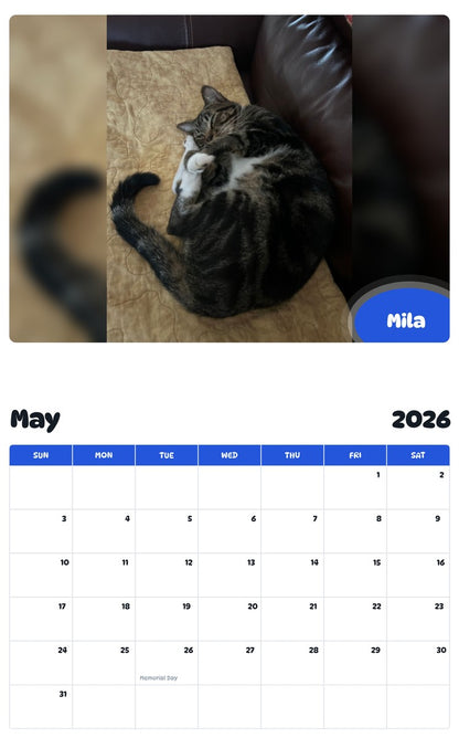 2026 - 2027 Mila - Pawidols Pet Calendar