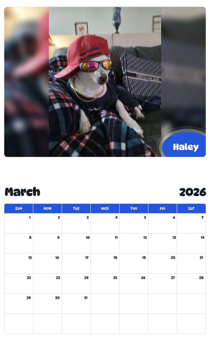 November 2025 - October 2026 Haley - Pawidols Pet Calendar