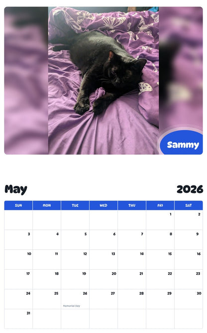 2026 - 2027 Sammy - Pawidols Pet Calendar
