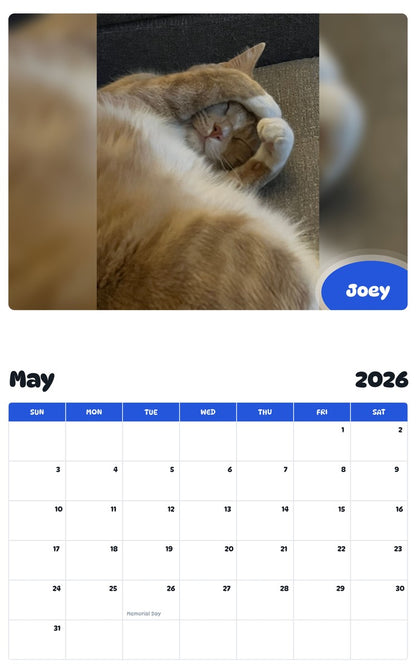2026 - 2027 Joey - Pawidols Pet Calendar