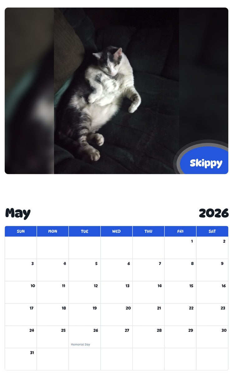2026 - 2027 Skippy - Pawidols Pet Calendar