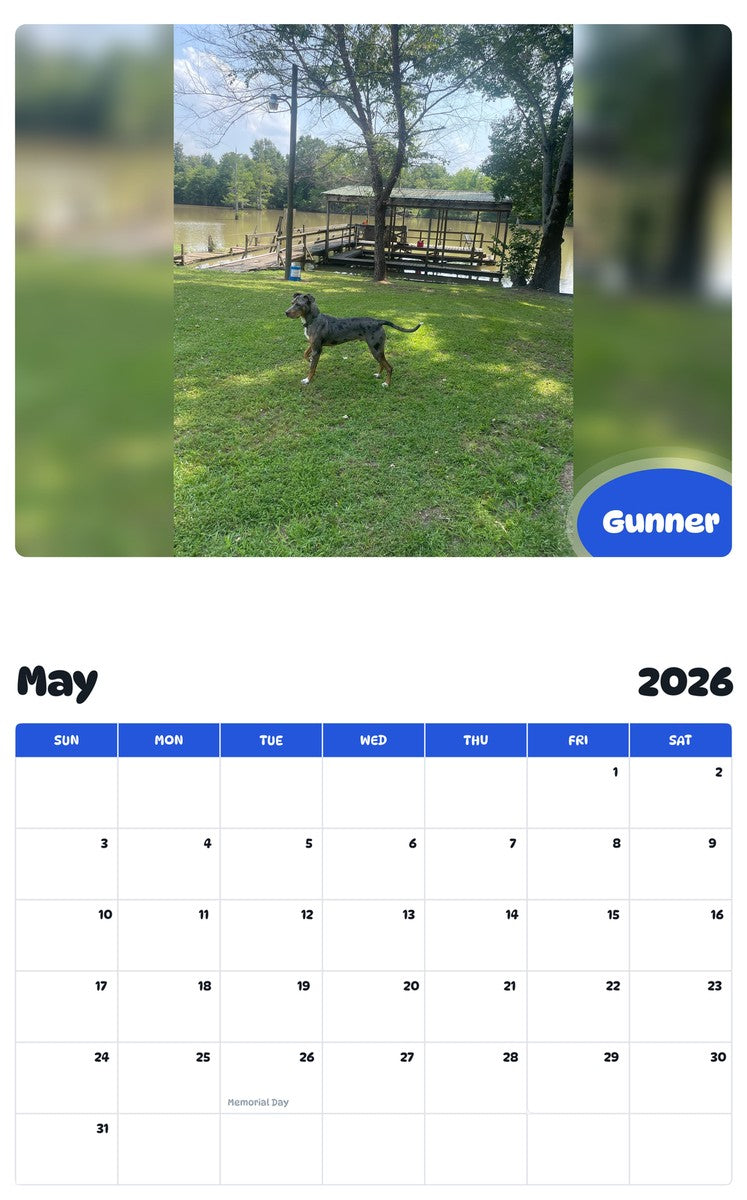 2026 - 2027 Gunner - Pawidols Pet Calendar