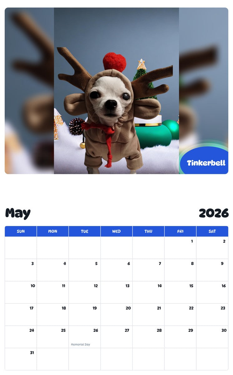 2026 - 2027 Tinkerbell - Pawidols Pet Calendar