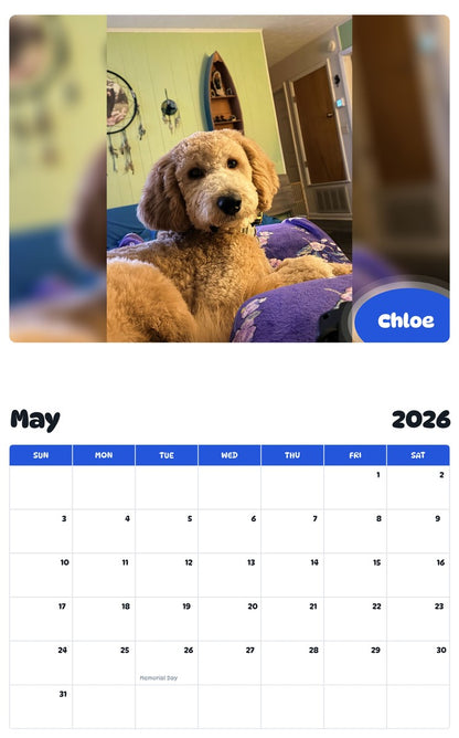 2026 - 2027 Chloe - Pawidols Pet Calendar