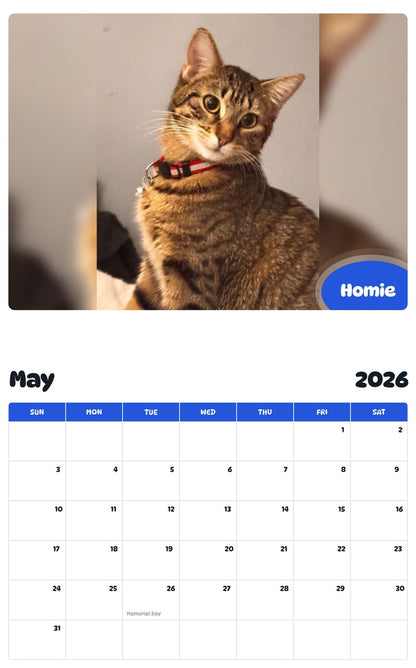 2026 - 2027 Homie - Pawidols Pet Calendar