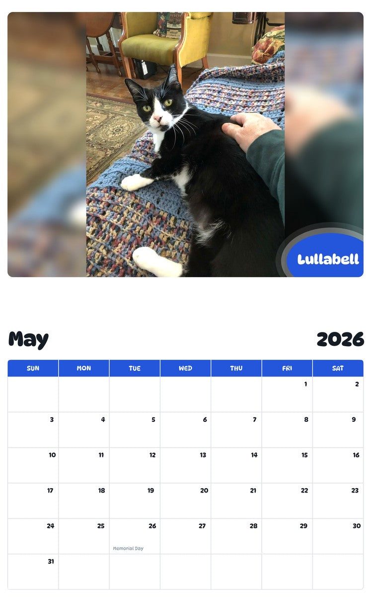 2026 - 2027 Lullabell - Pawidols Pet Calendar