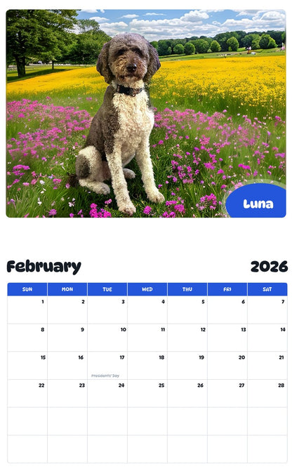 November 2025 - October 2026 Luna - Pawidols Pet Calendar