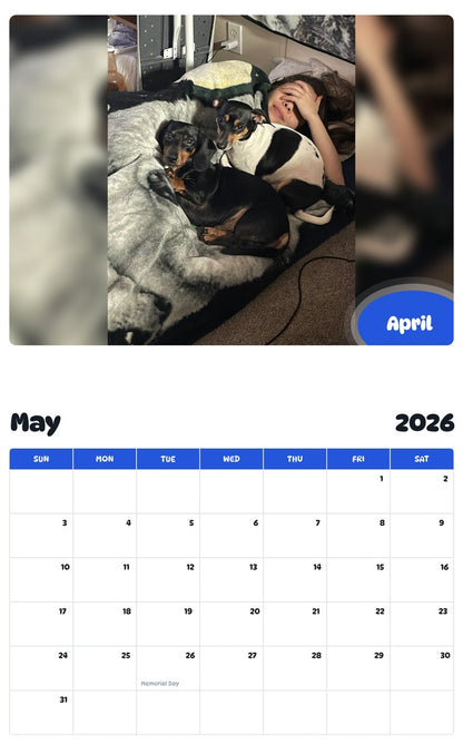 2026 - 2027 April - Pawidols Pet Calendar