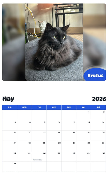 2026 - 2027 Brutus - Pawidols Pet Calendar