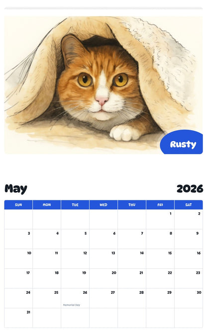 2026 - 2027 Rusty - Pawidols Pet Calendar