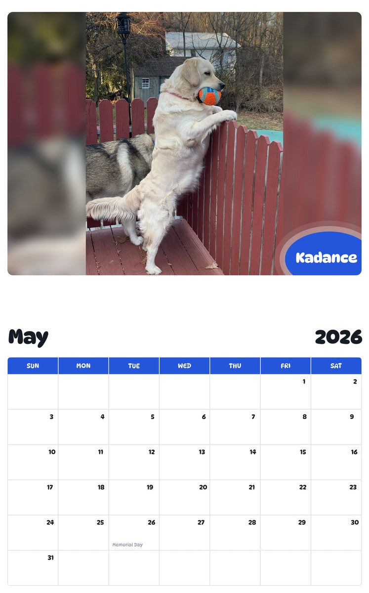 2026 - 2027 Kadance - Pawidols Pet Calendar