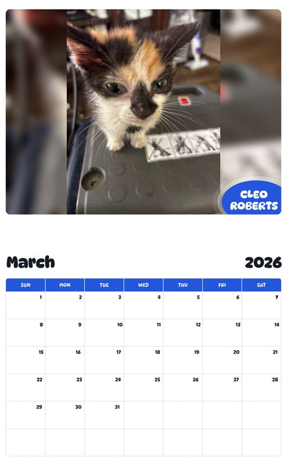 November 2025 - October 2026 CLEO ROBERTS - Pawidols Pet Calendar