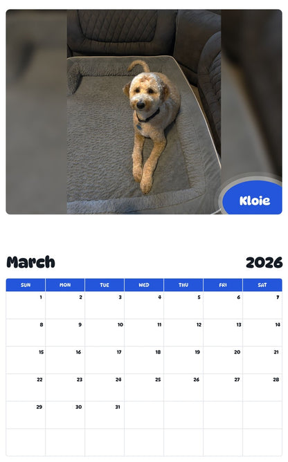 November 2025 - October 2026 Kloie - Pawidols Pet Calendar