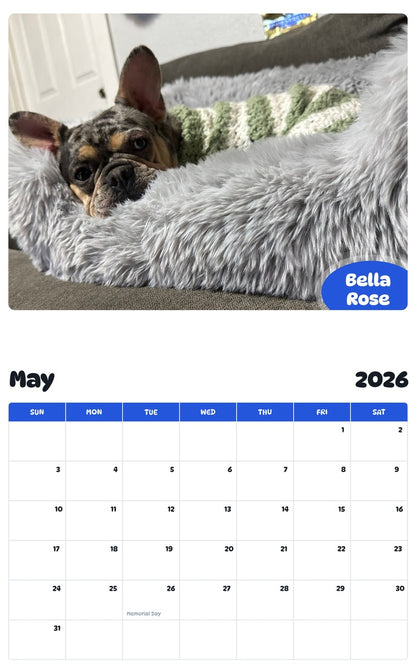 2026 - 2027 Bella Rose - Pawidols Pet Calendar