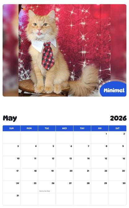 2026 - 2027 Minimel - Pawidols Pet Calendar