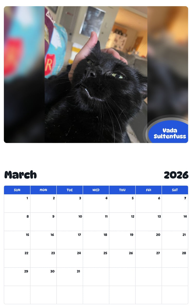 November 2025 - October 2026 Vada Sultenfuss - Pawidols Pet Calendar
