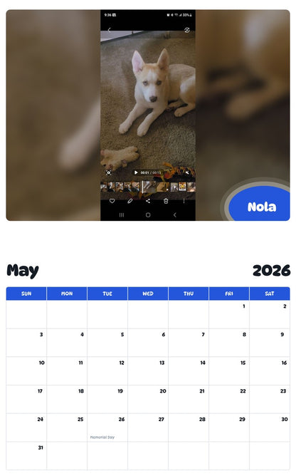 2026 - 2027 Nola - Pawidols Pet Calendar