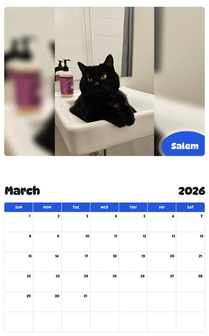 November 2025 - October 2026 Salem - Pawidols Pet Calendar
