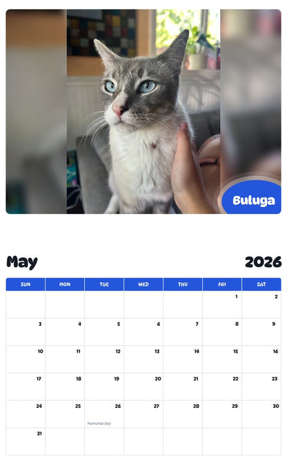 2026 - 2027 Buluga - Pawidols Pet Calendar