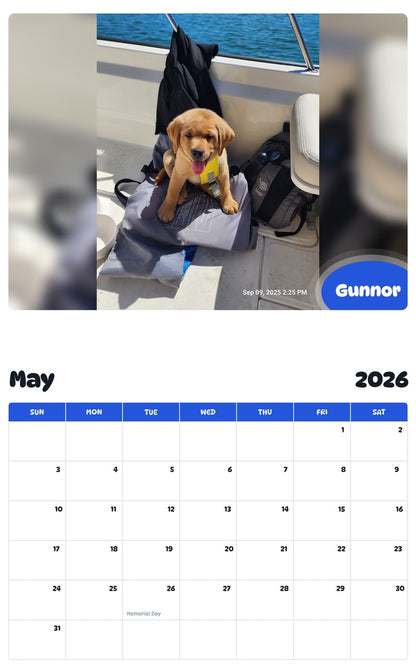 2026 - 2027 Gunnor - Pawidols Pet Calendar