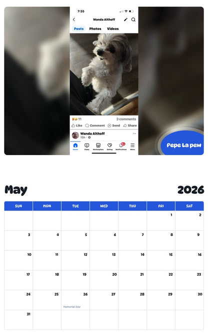 2026 - 2027 Pepe La pew - Pawidols Pet Calendar