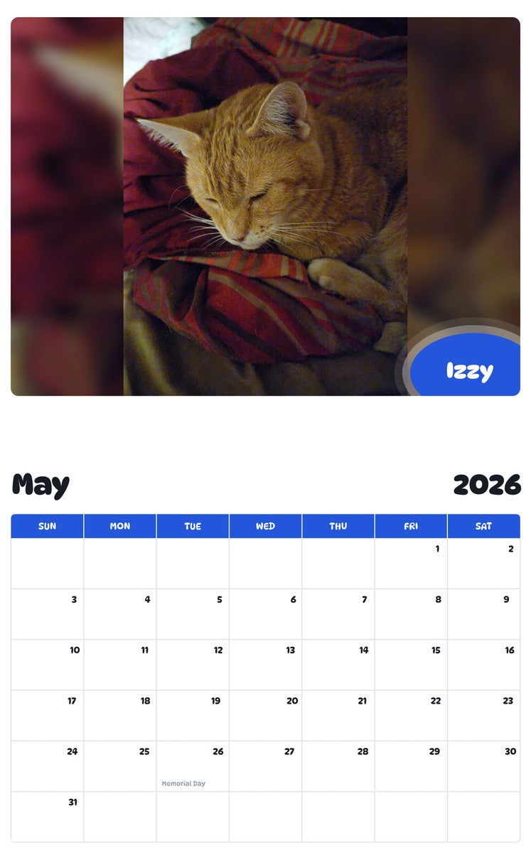 2026 - 2027 Izzy - Pawidols Pet Calendar