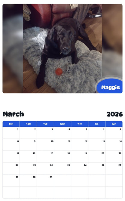November 2025 - October 2026 Maggie - Pawidols Pet Calendar