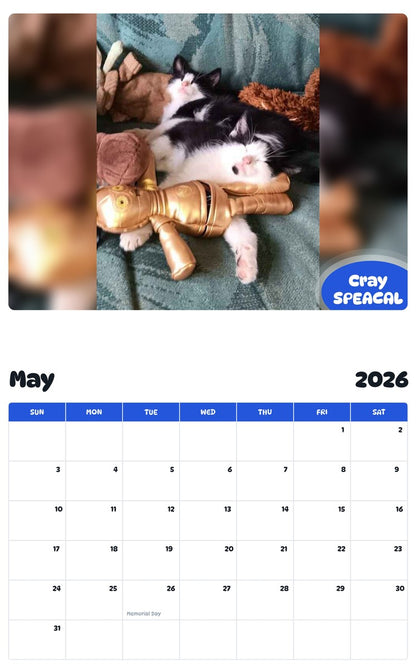 2026 - 2027 Cray SPEACAL - Pawidols Pet Calendar