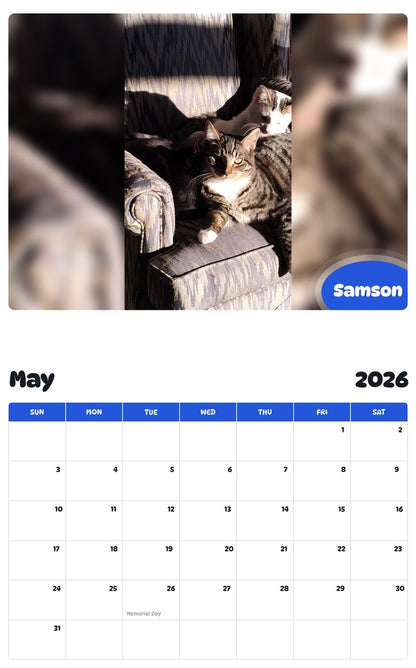 2026 - 2027 Samson - Pawidols Pet Calendar