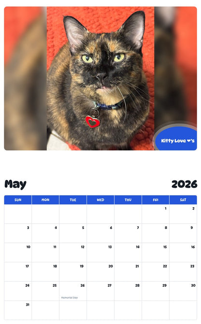 2026 - 2027 Kitty Love ❤️’s - Pawidols Pet Calendar