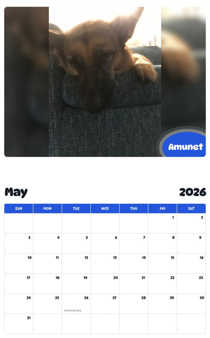 2026 - 2027 Amunet - Pawidols Pet Calendar