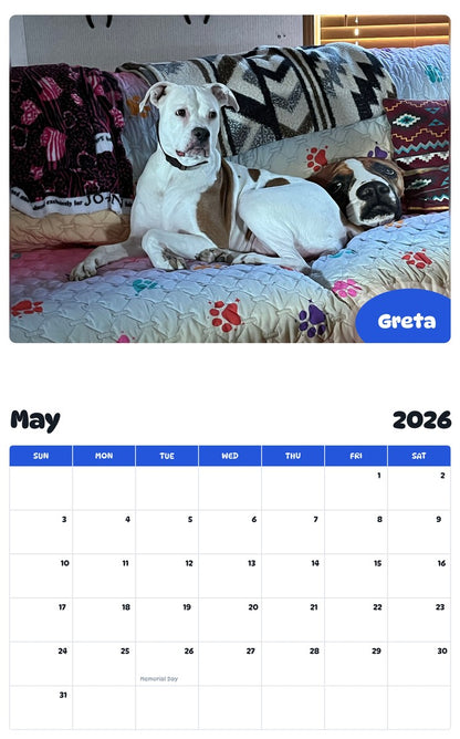 2026 - 2027 Greta - Pawidols Pet Calendar