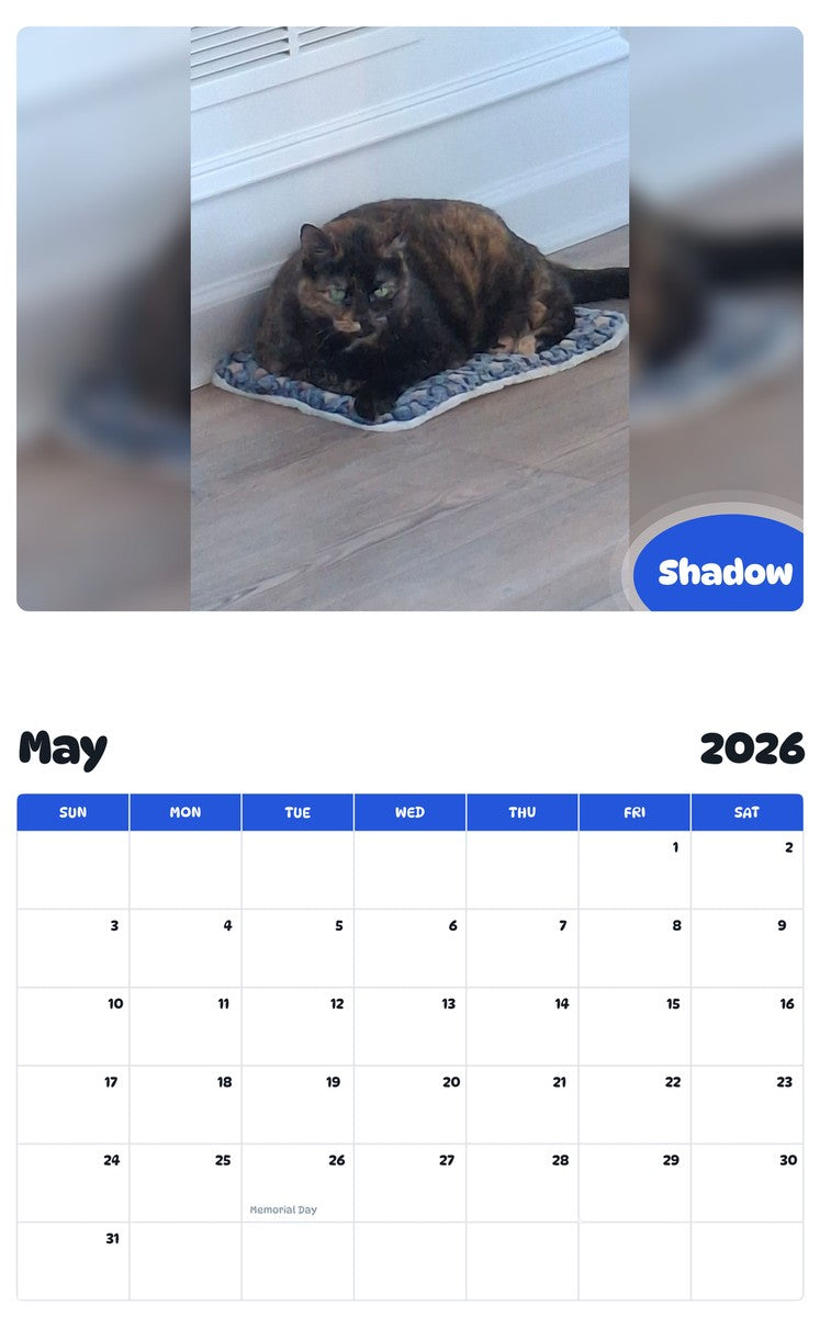 2026 - 2027 Shadow - Pawidols Pet Calendar