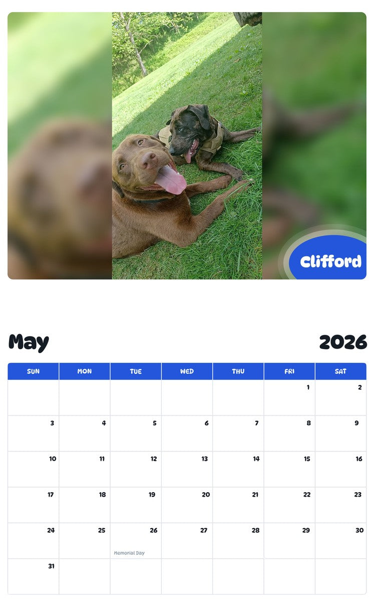 2026 - 2027 Clifford - Pawidols Pet Calendar