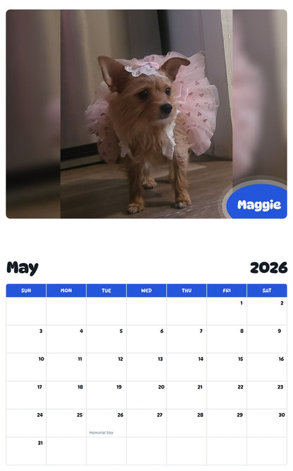 2026 - 2027 Maggie - Pawidols Pet Calendar