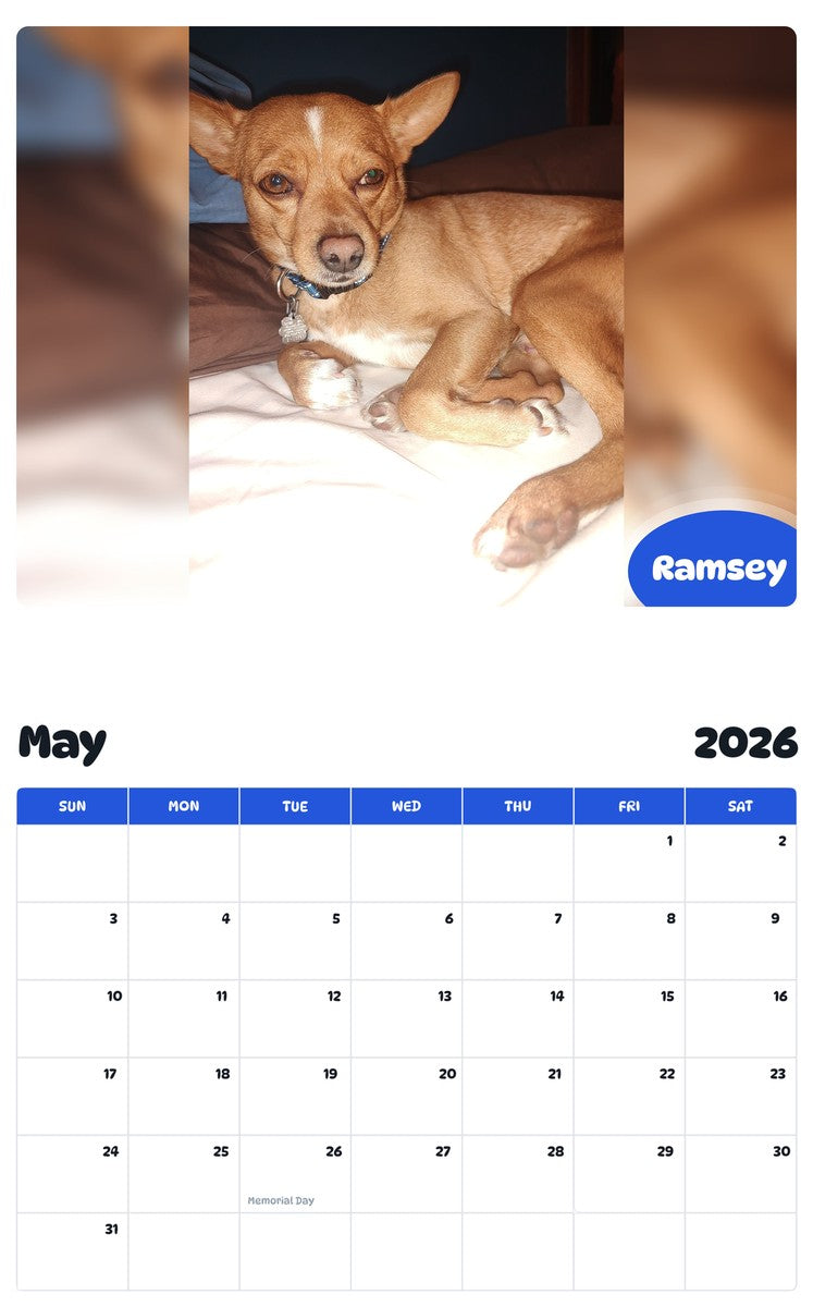 2026 - 2027 Ramsey - Pawidols Pet Calendar