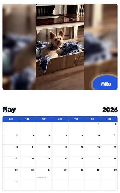 2026 - 2027 Milo - Pawidols Pet Calendar